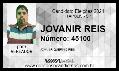 Candidato JOVANIR REIS 2024 - ITÁPOLIS - Eleições