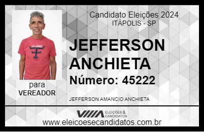 Candidato JEFFERSON ANCHIETA 2024 - ITÁPOLIS - Eleições