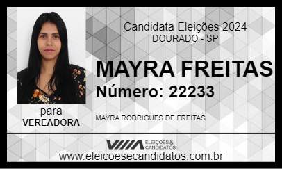 Candidato MAYRA FREITAS 2024 - DOURADO - Eleições