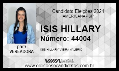 Candidato ISIS HILLARY 2024 - AMERICANA - Eleições