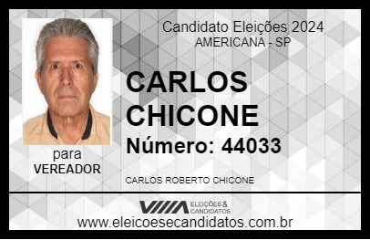 Candidato CARLOS CHICONE 2024 - AMERICANA - Eleições