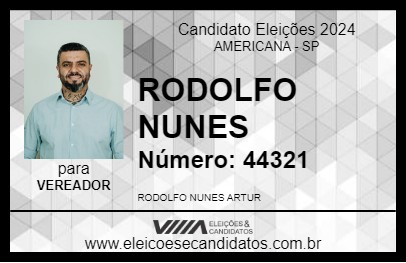 Candidato RODOLFO NUNES 2024 - AMERICANA - Eleições