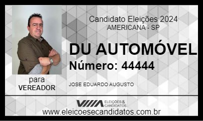 Candidato DU AUTOMÓVEL 2024 - AMERICANA - Eleições