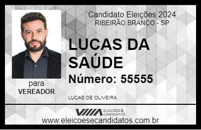 Candidato LUCAS DA SAÚDE 2024 - RIBEIRÃO BRANCO - Eleições