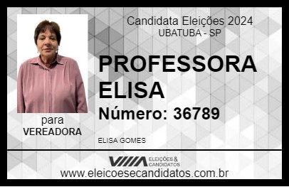 Candidato PROFESSORA ELISA 2024 - UBATUBA - Eleições