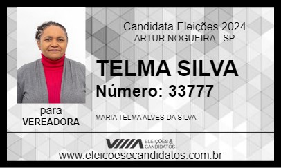 Candidato TELMA SILVA 2024 - ARTUR NOGUEIRA - Eleições