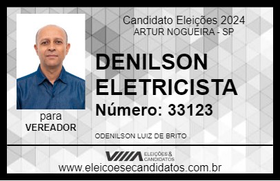 Candidato DENILSON ELETRICISTA 2024 - ARTUR NOGUEIRA - Eleições