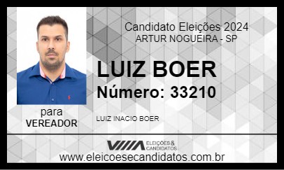 Candidato LUIZ BOER 2024 - ARTUR NOGUEIRA - Eleições