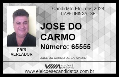 Candidato JOSE DO CARMO 2024 - ITAPETININGA - Eleições