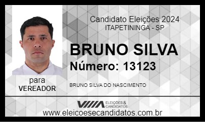 Candidato BRUNO SILVA 2024 - ITAPETININGA - Eleições