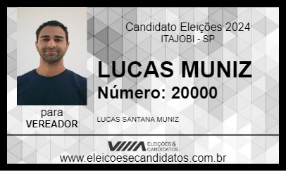 Candidato LUCAS MUNIZ 2024 - ITAJOBI - Eleições