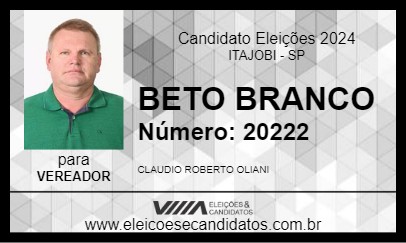 Candidato BETO BRANCO 2024 - ITAJOBI - Eleições