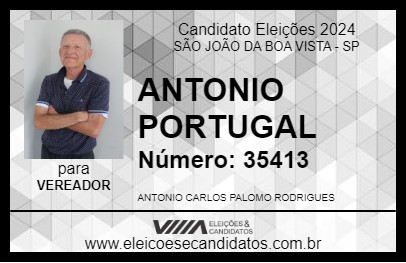 Candidato ANTONIO PORTUGAL 2024 - SÃO JOÃO DA BOA VISTA - Eleições