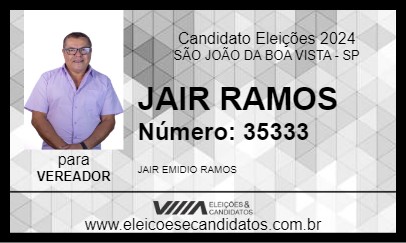 Candidato JAIR RAMOS 2024 - SÃO JOÃO DA BOA VISTA - Eleições