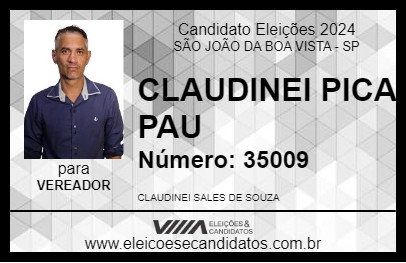 Candidato CLAUDINEI PICA PAU 2024 - SÃO JOÃO DA BOA VISTA - Eleições