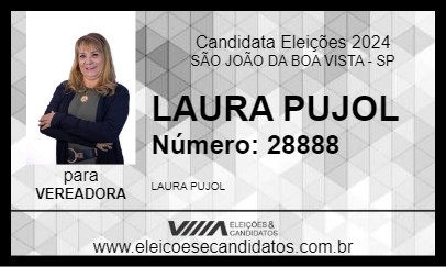 Candidato LAURA PUJOL 2024 - SÃO JOÃO DA BOA VISTA - Eleições