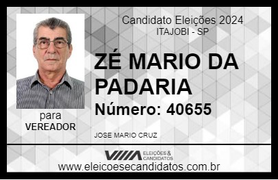 Candidato ZÉ MARIO DA PADARIA 2024 - ITAJOBI - Eleições