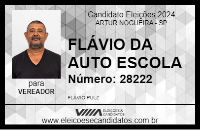 Candidato FLÁVIO DA AUTO ESCOLA 2024 - ARTUR NOGUEIRA - Eleições