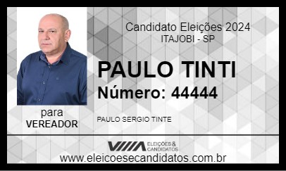 Candidato PAULO TINTE 2024 - ITAJOBI - Eleições