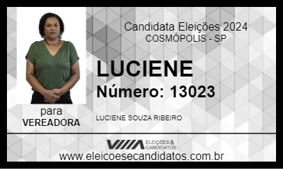 Candidato LUCIENE 2024 - COSMÓPOLIS - Eleições