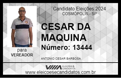 Candidato CESAR DA MAQUINA 2024 - COSMÓPOLIS - Eleições