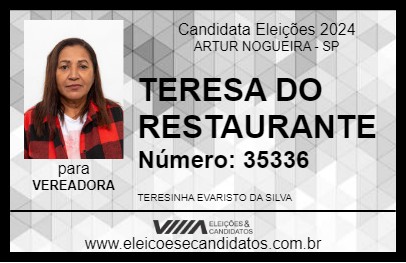 Candidato TERESA DO RESTAURANTE 2024 - ARTUR NOGUEIRA - Eleições