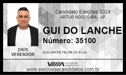 Candidato GUI DO LANCHE 2024 - ARTUR NOGUEIRA - Eleições