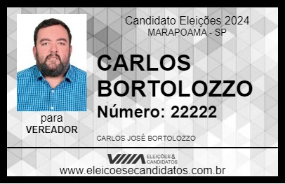 Candidato CARLOS BORTOLOZZO 2024 - MARAPOAMA - Eleições