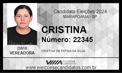 Candidato CRISTINA 2024 - MARAPOAMA - Eleições