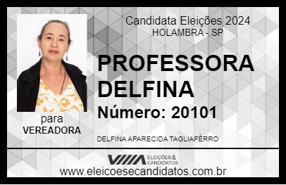 Candidato PROFESSORA DELFINA 2024 - HOLAMBRA - Eleições