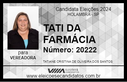 Candidato TATI DA FARMÁCIA 2024 - HOLAMBRA - Eleições