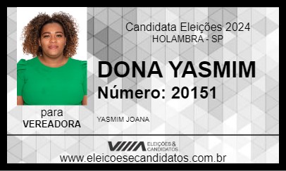 Candidato DONA YASMIM 2024 - HOLAMBRA - Eleições