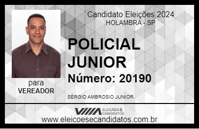 Candidato POLICIAL JUNIOR 2024 - HOLAMBRA - Eleições