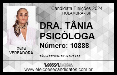 Candidato DRA. TÂNIA PSICÓLOGA 2024 - HOLAMBRA - Eleições