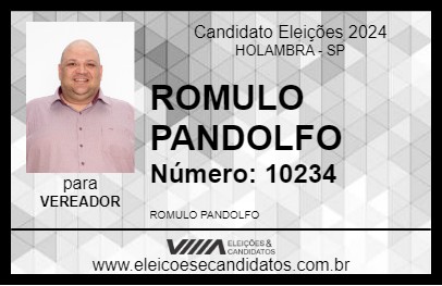 Candidato ROMULO PANDOLFO 2024 - HOLAMBRA - Eleições