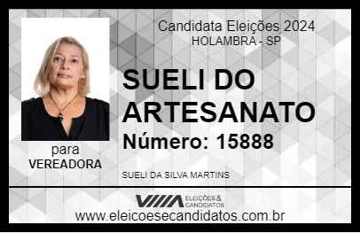 Candidato SUELI DO ARTESANATO 2024 - HOLAMBRA - Eleições