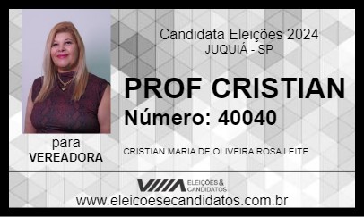 Candidato PROF CRISTIAN 2024 - JUQUIÁ - Eleições