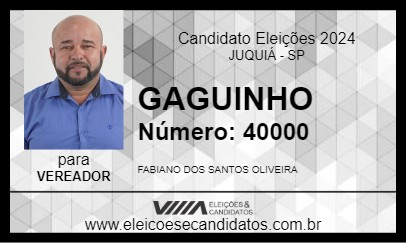 Candidato GAGUINHO 2024 - JUQUIÁ - Eleições