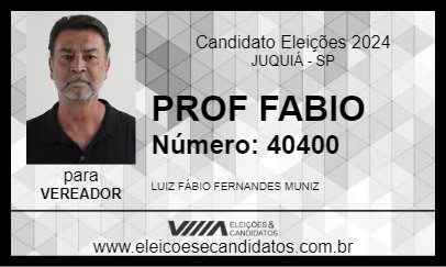 Candidato PROF FABIO 2024 - JUQUIÁ - Eleições