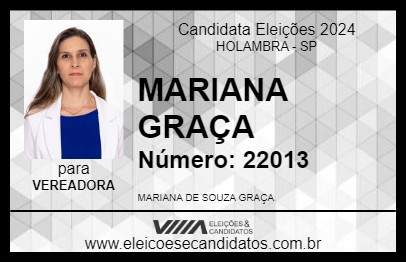 Candidato MARIANA GRAÇA 2024 - HOLAMBRA - Eleições