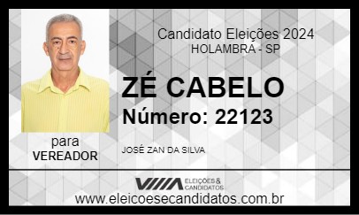 Candidato ZÉ CABELO 2024 - HOLAMBRA - Eleições