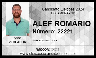 Candidato ALEF ROMÁRIO 2024 - HOLAMBRA - Eleições