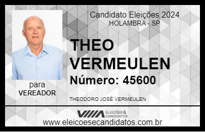 Candidato THEO VERMEULEN 2024 - HOLAMBRA - Eleições