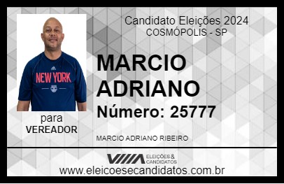 Candidato MARCIO ADRIANO 2024 - COSMÓPOLIS - Eleições