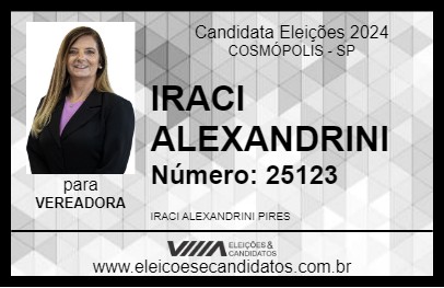 Candidato IRACI ALEXANDRINI 2024 - COSMÓPOLIS - Eleições