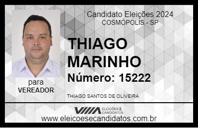 Candidato THIAGO MARINHO 2024 - COSMÓPOLIS - Eleições