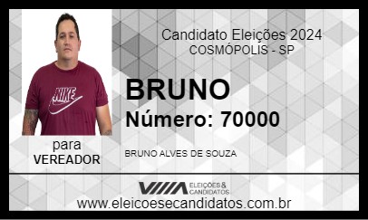 Candidato BRUNO 2024 - COSMÓPOLIS - Eleições