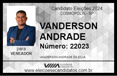 Candidato VANDERSON ANDRADE 2024 - COSMÓPOLIS - Eleições