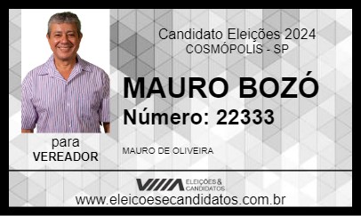 Candidato MAURO BOZÓ 2024 - COSMÓPOLIS - Eleições