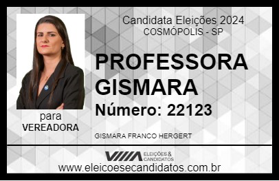 Candidato PROFESSORA GISMARA 2024 - COSMÓPOLIS - Eleições